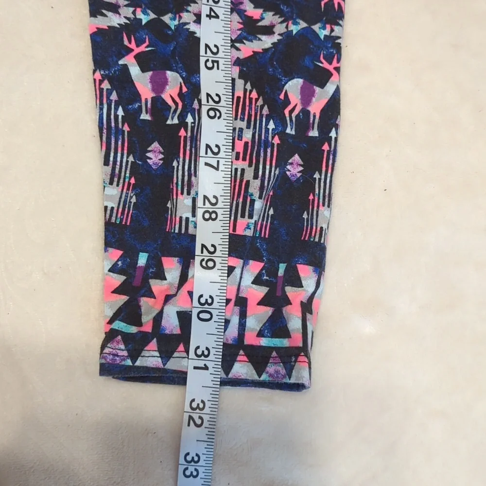 No Boundaries Neon Pink And Blue Print Geometric Leggings Size large (11-13) - Picture 7 of 7